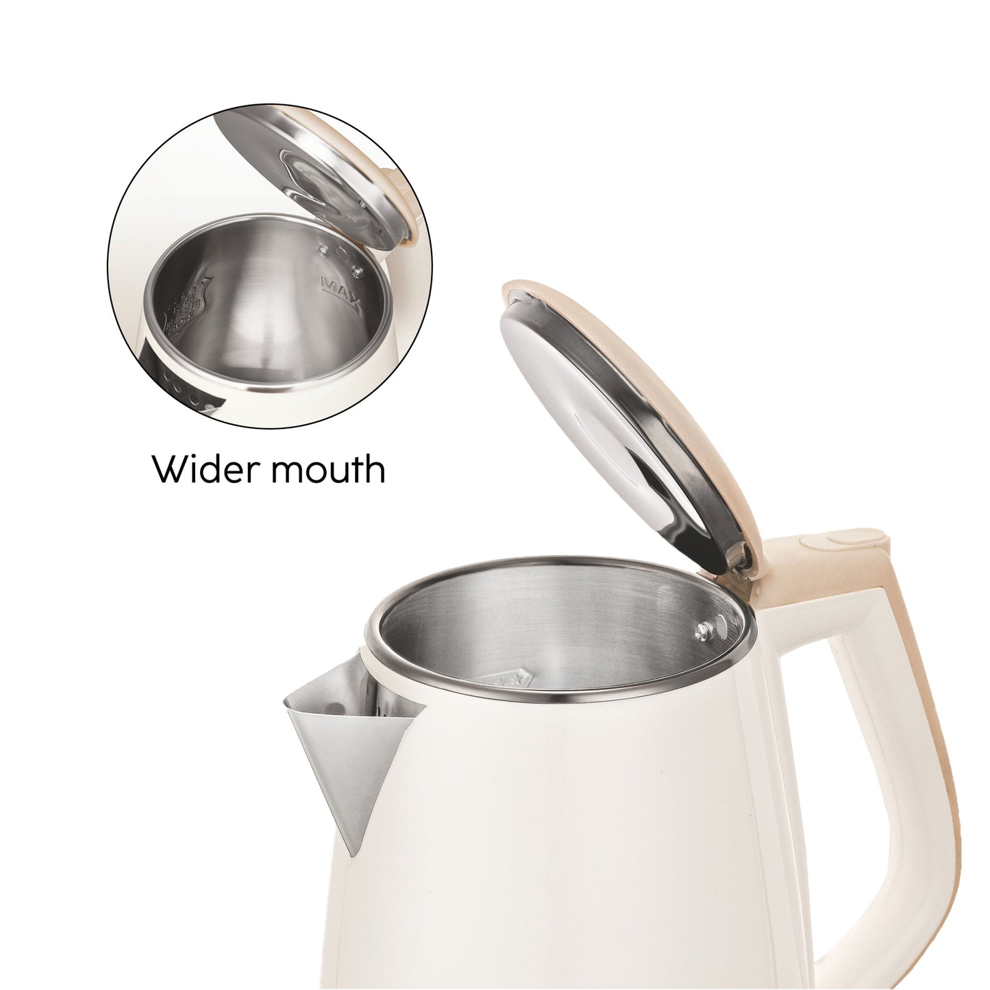 GLEN Electric Kettle 1.5 Litre Plastic Clad Stainless Steel | 360° Rotation Base, Auto Shutoff | 1500 W (SA-9006)