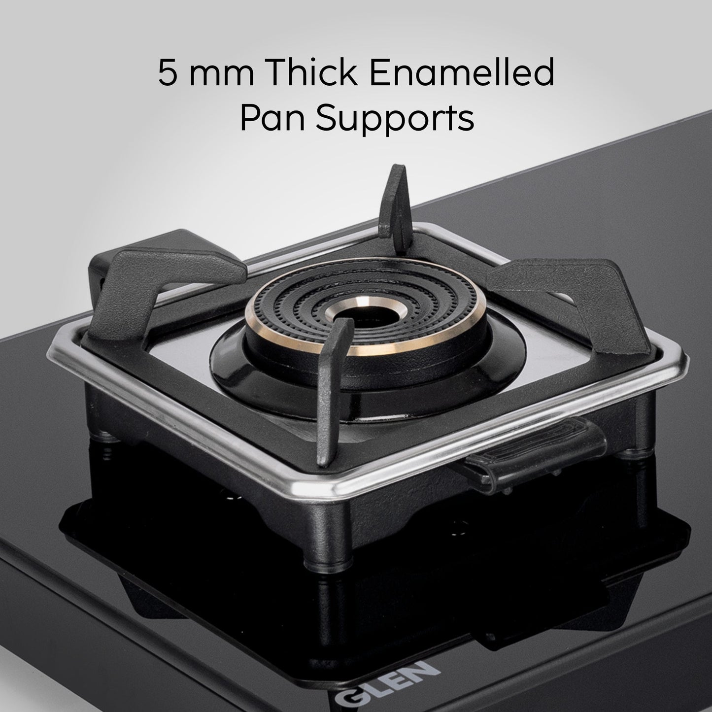 GLEN 2 Burner Swift Glass Gas Stove with Multi Ring Forged Brass Burners (CT1022GTBLSWIFT)