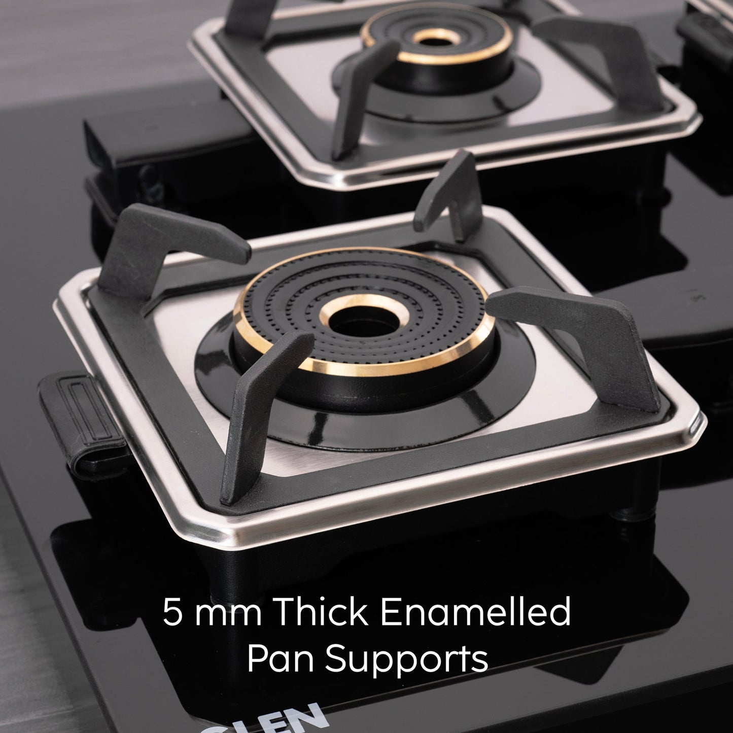 GLEN 4 Burner Swift Glass Gas Stove with Multi Ring Forged Brass Burners (CT1044GTBLSWIFT)