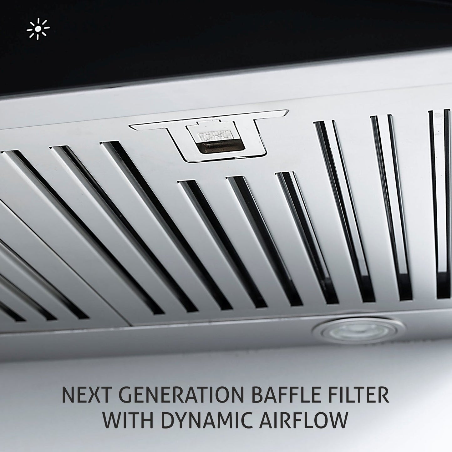 Kitchen Chimney Curved Glass, Glass Front Panel Baffle filter 90cm 1250 m3/h -Silver (6071 GF)