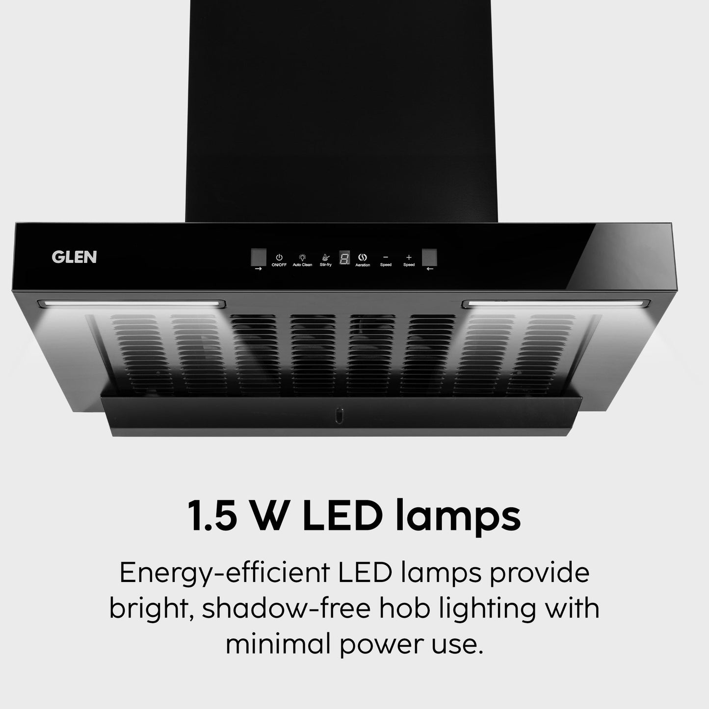 GLEN Auto Clean Filterless Slim Chimney with Inverter Technology, BLDC Motor 1400 m3/h - 60/76/90cm (CH6052SLBLDCB)