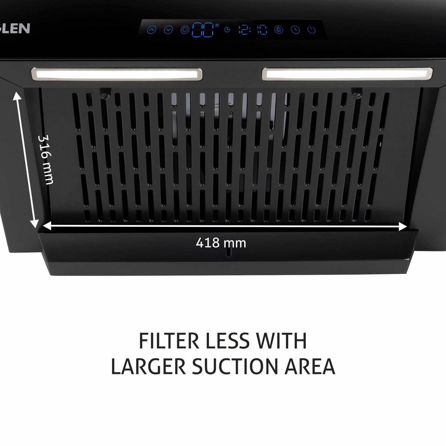 Auto Clean Glass Chimney with Inverter Technology, BLDC Motor 60/90cm 1400 m3/h (6062 BLDC AC )