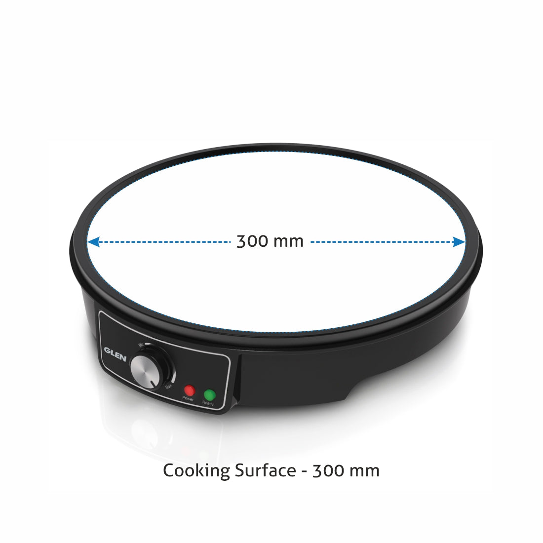 Electric Dosa Maker makes Crepe, Chilla 30CM Non-Stick Cooking Plate, Temperature Control - Black (3038)