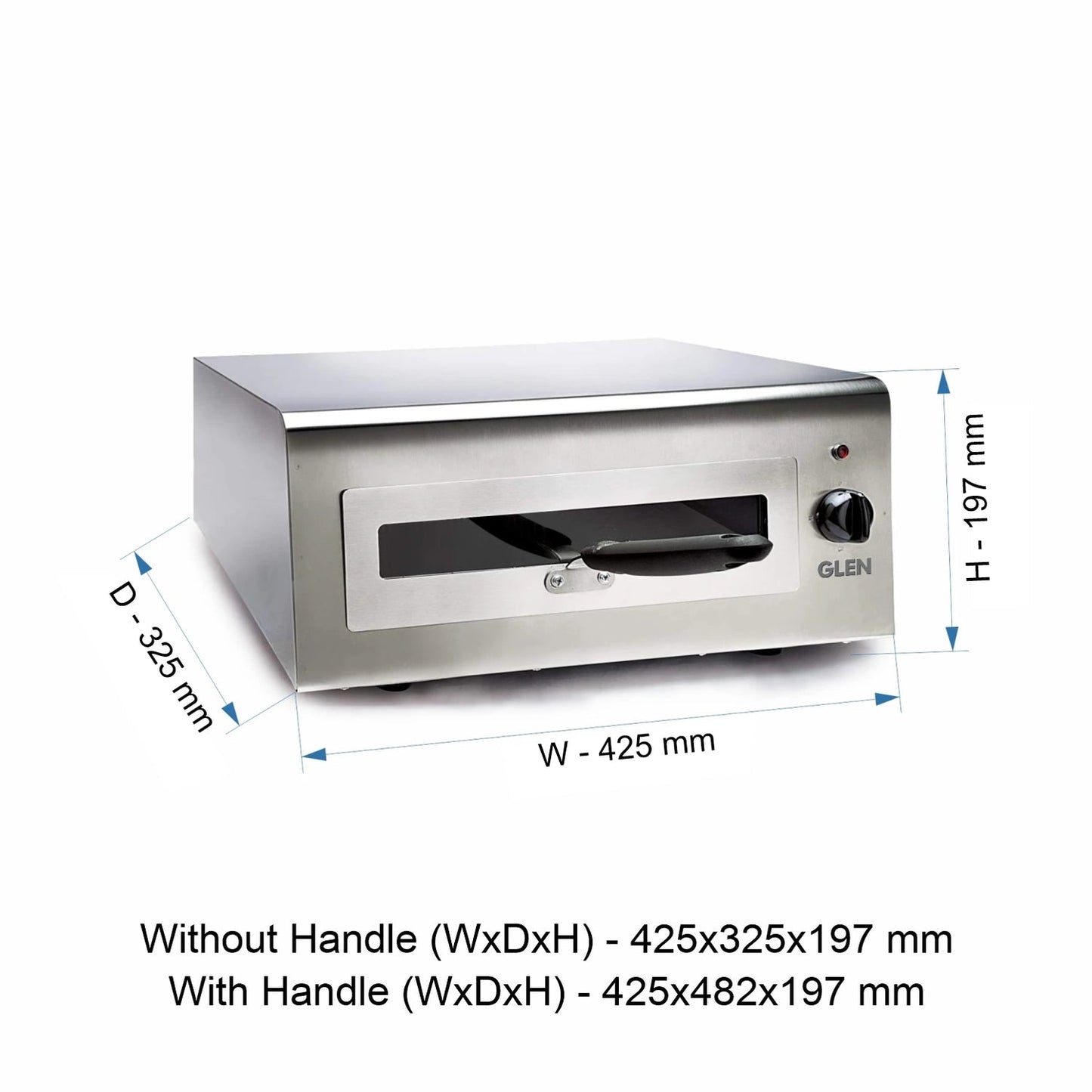 GLEN Electric Tandoor and Grill 1100W | Matt Finish, Elevates your Kitchen Style | Stainless Steel Body - Silver (5014)