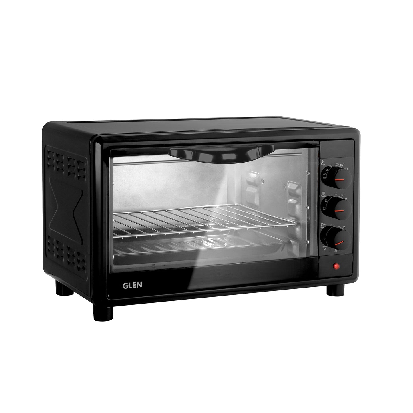 GLEN 25L Oven Toaster Griller (OTG) | 1700W Convection Oven | 60-Min Timer, Oven Light & Removable Crumbs Tray – Black (SA5025)