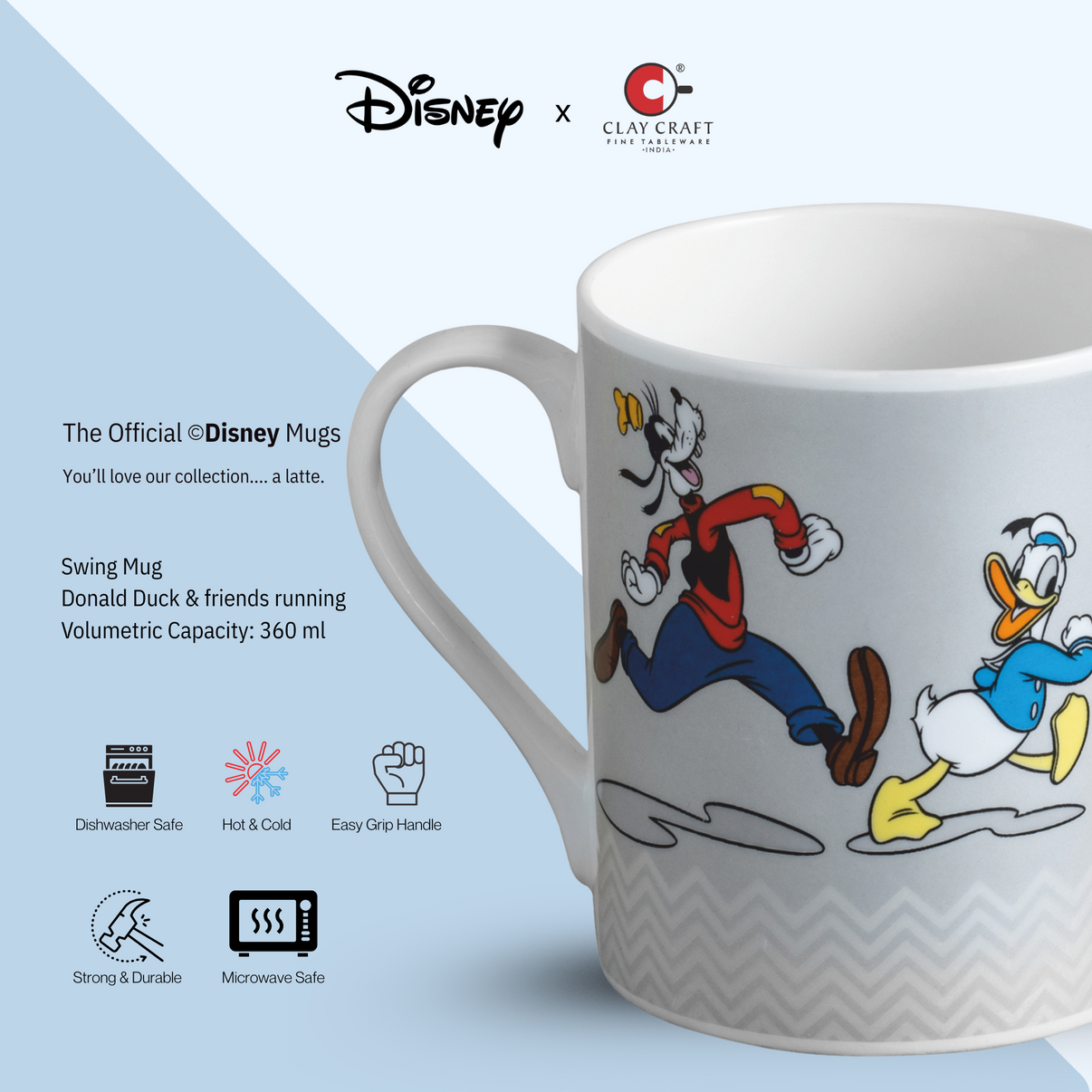 Claycraft Disney's Mickey and Friends Coffee & Milk Mug 1 Piece (360ml)