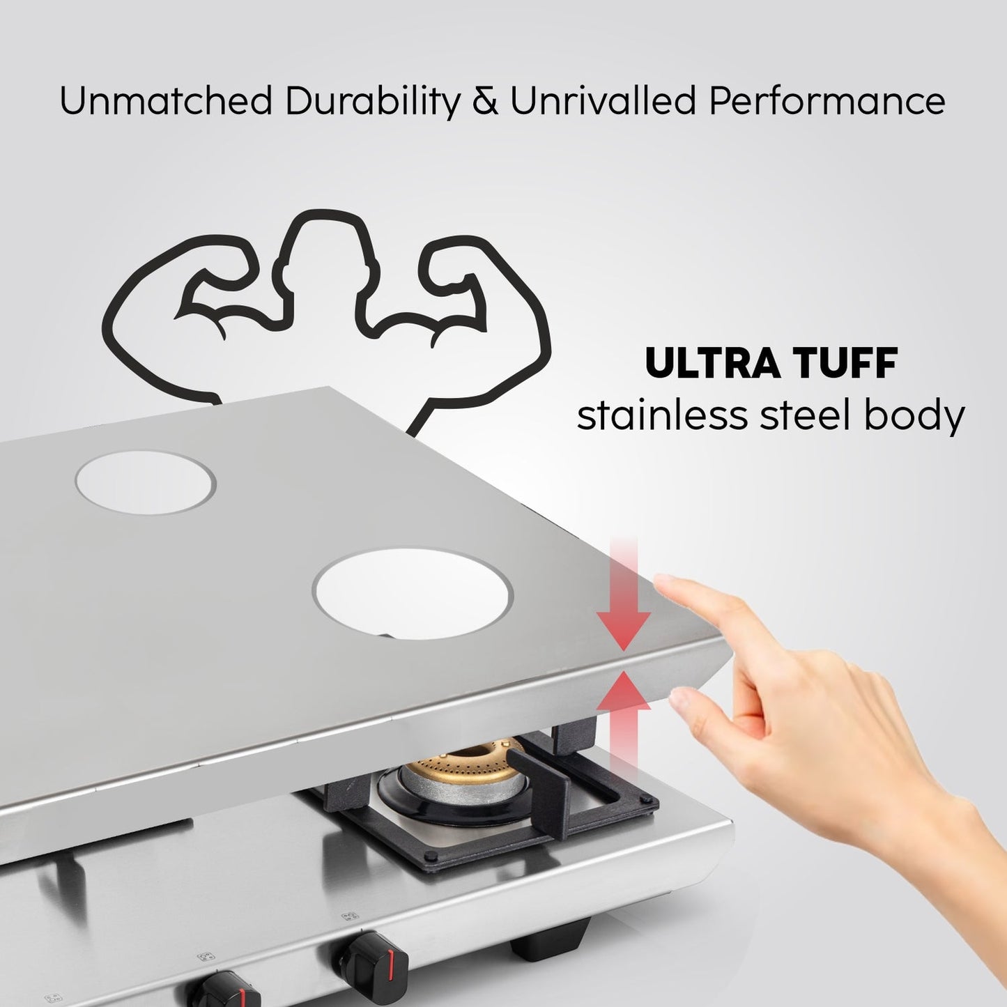 GLEN 3 Burner Ultra Tuff Stainless Steel PNG Gas Stove with Forged Brass Burner (CT1053UTSSPN)