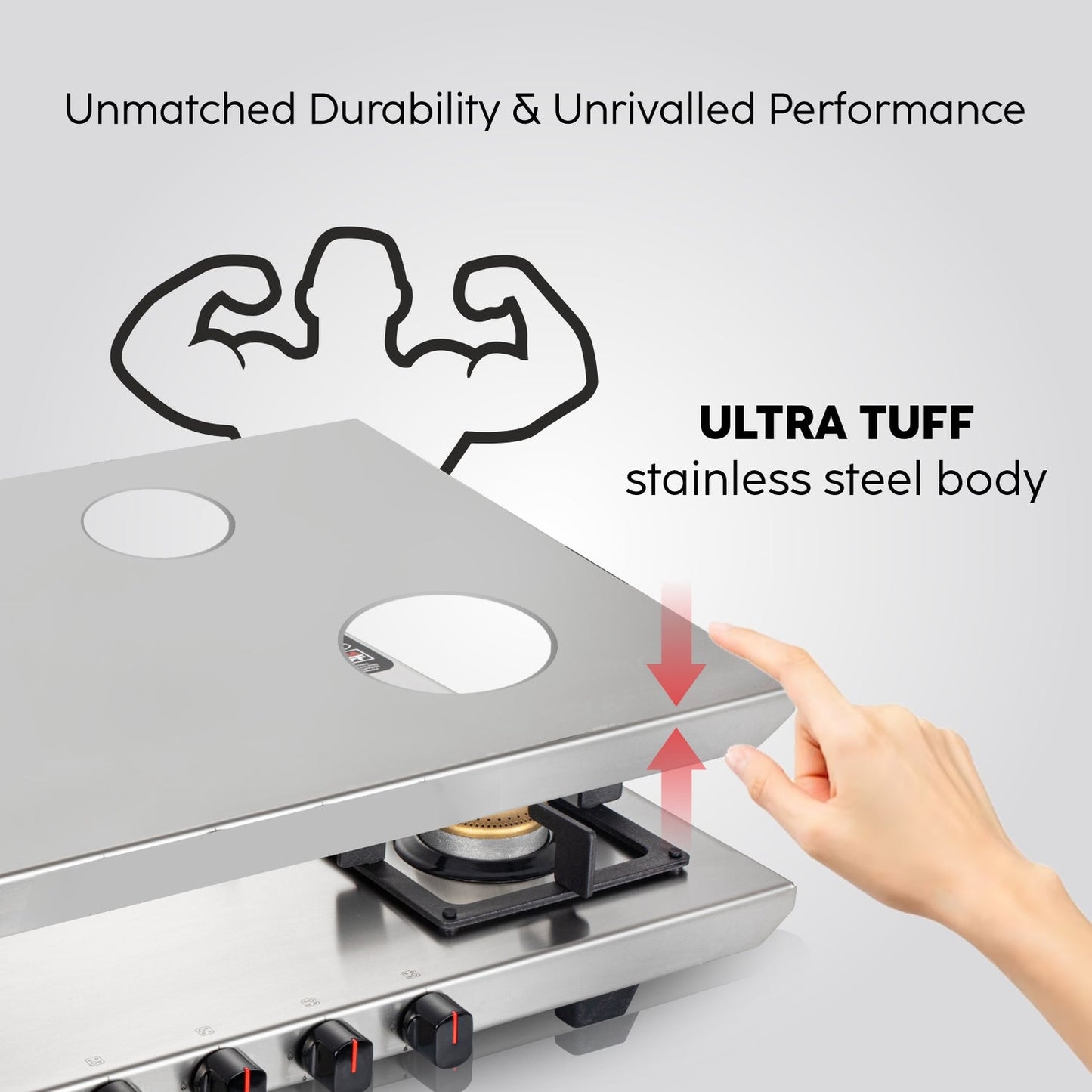 GLEN 4 Burner Ultra Tuff Stainless Steel PNG Gas Stove with Forged Brass Burner (CT1054UTSSPN)