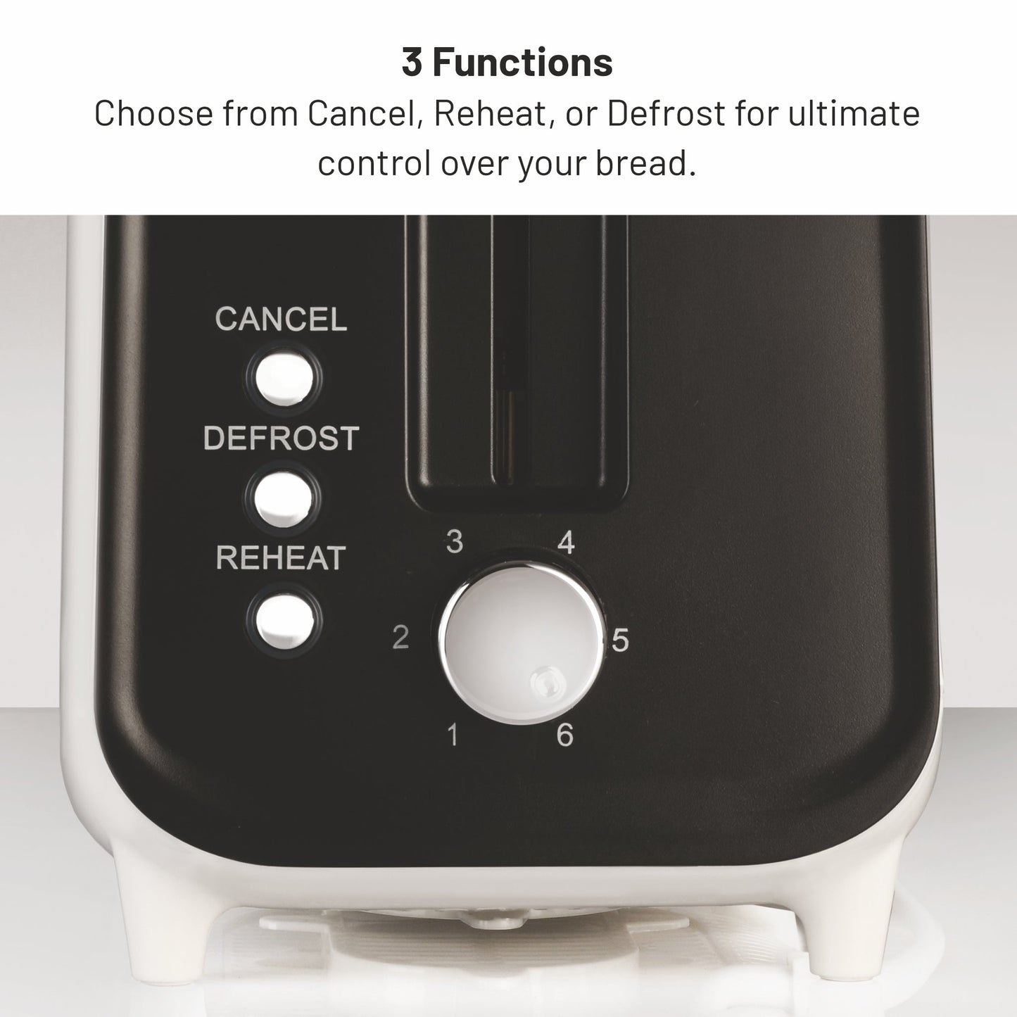GLEN Electric Auto Pop-up 2 Slice Toaster, 750W, 6 Level Browning Control, Removable Crumb Tray - White SA3014