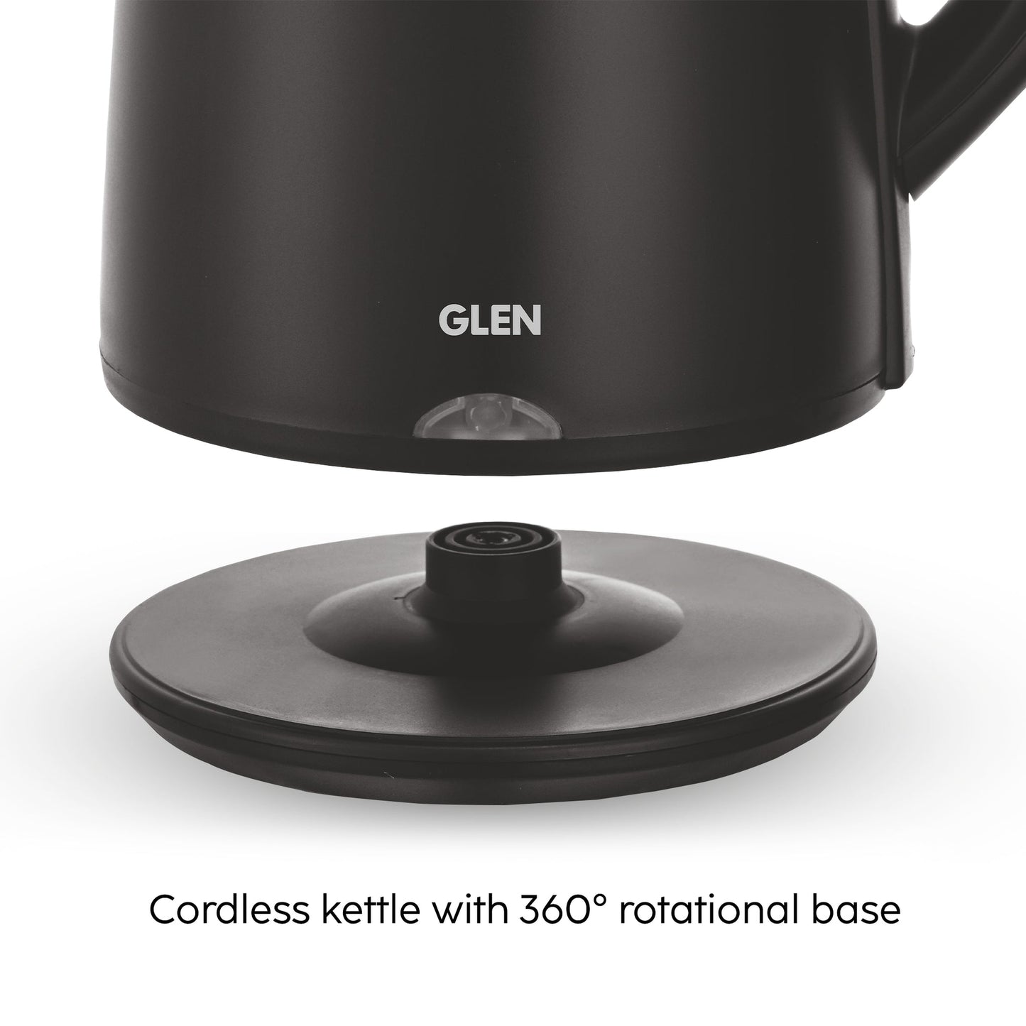 GLEN Electric Kettle 1.8 Litre Plastic Clad Stainless Steel | 360° Rotation Base, Auto Shutoff, 1500 W (SA-9007BLACK)