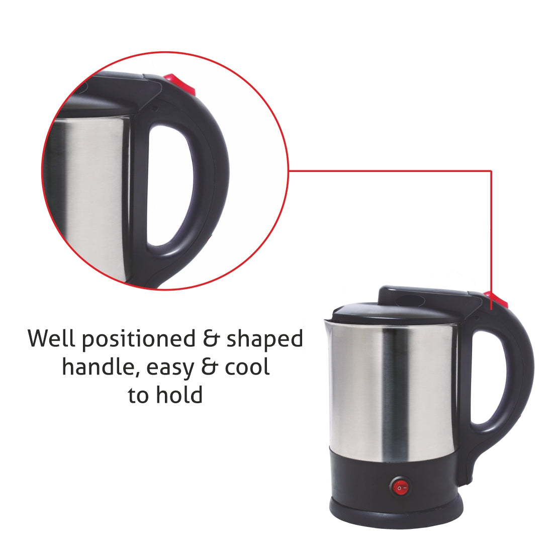 Multi Function Electric Kettle Tea Maker, 1.5 Litre with 360B0 Rotational Base 1500W - Silver and Black (9014)