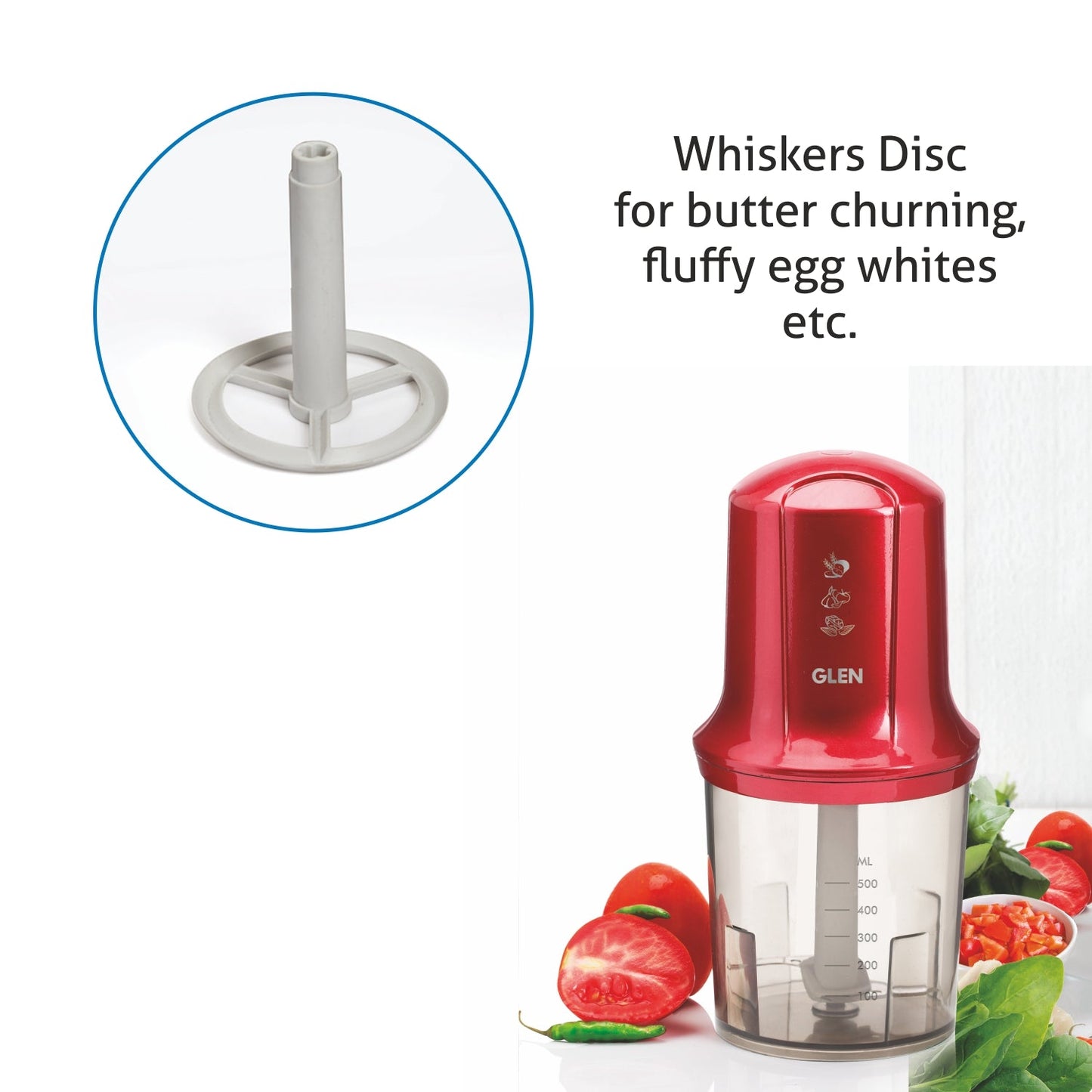 Electric Vegetable Chopper, Whisking Disc Chops Nuts 0.5 Litres Large Bowl, 200W (4040)