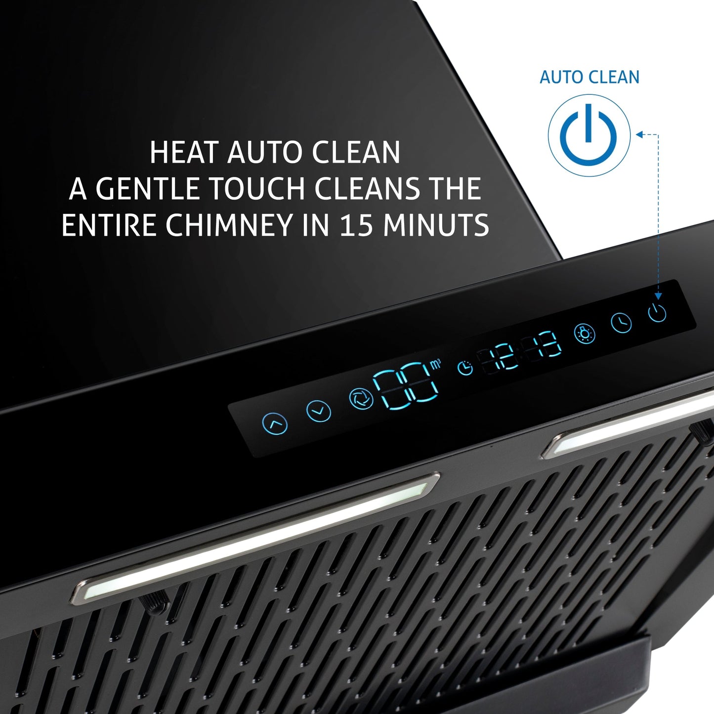 Auto Clean Filterless Chimney with Inverter Technology, BLDC Motor 1400 m3/h - 60/76/90cm (6053 BL BLDC AC)