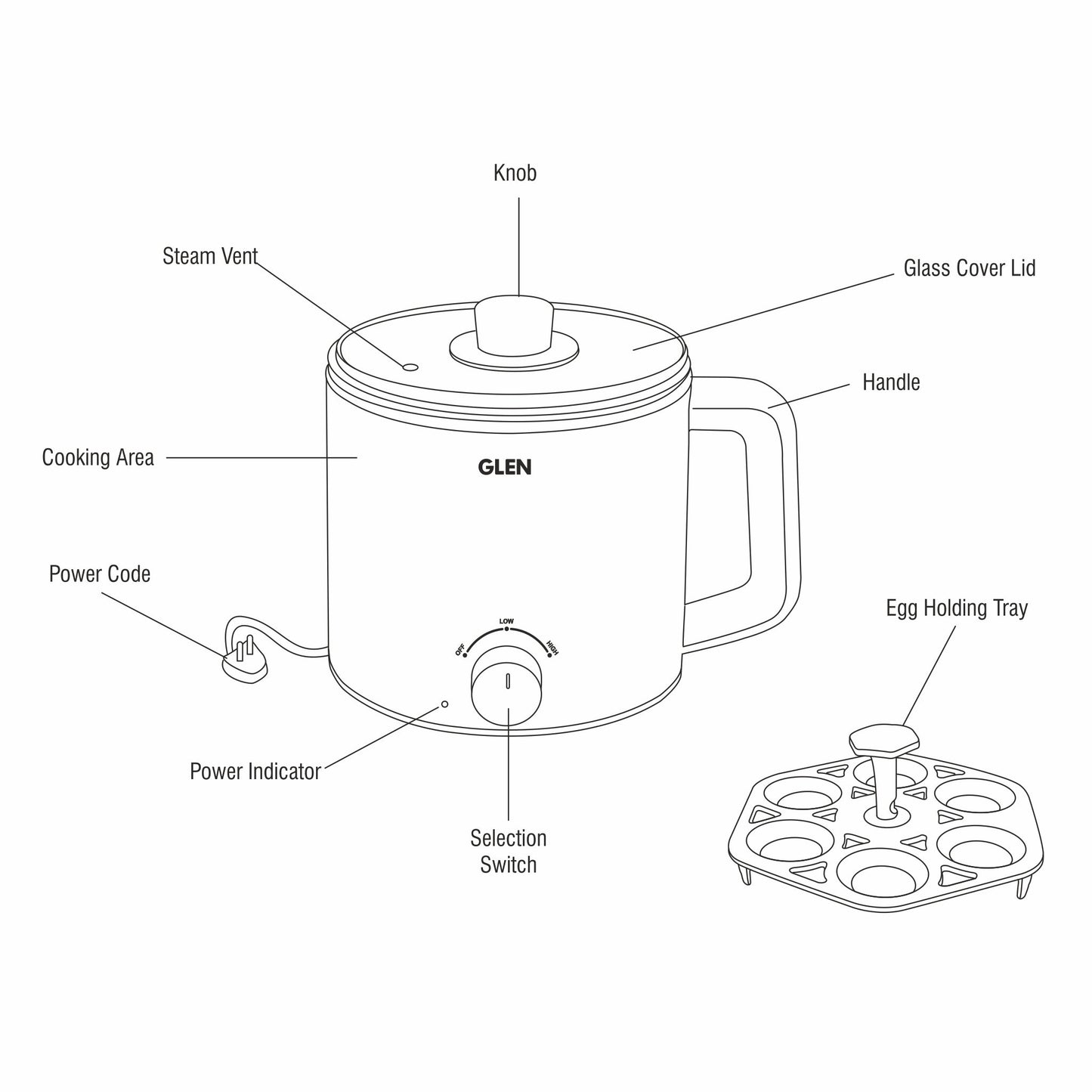 Multi Cook Electric Kettle 1.5 Litre Cook & Boil 600W- Silver and Black (9016 EX)