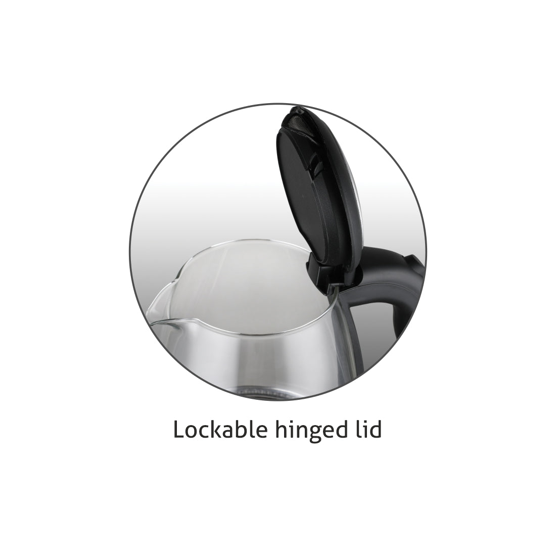 Electric Glass Kettle 1.8 Litre with 360B0 Rotational Base, Auto Shut-off, 2000 W - White (9012)