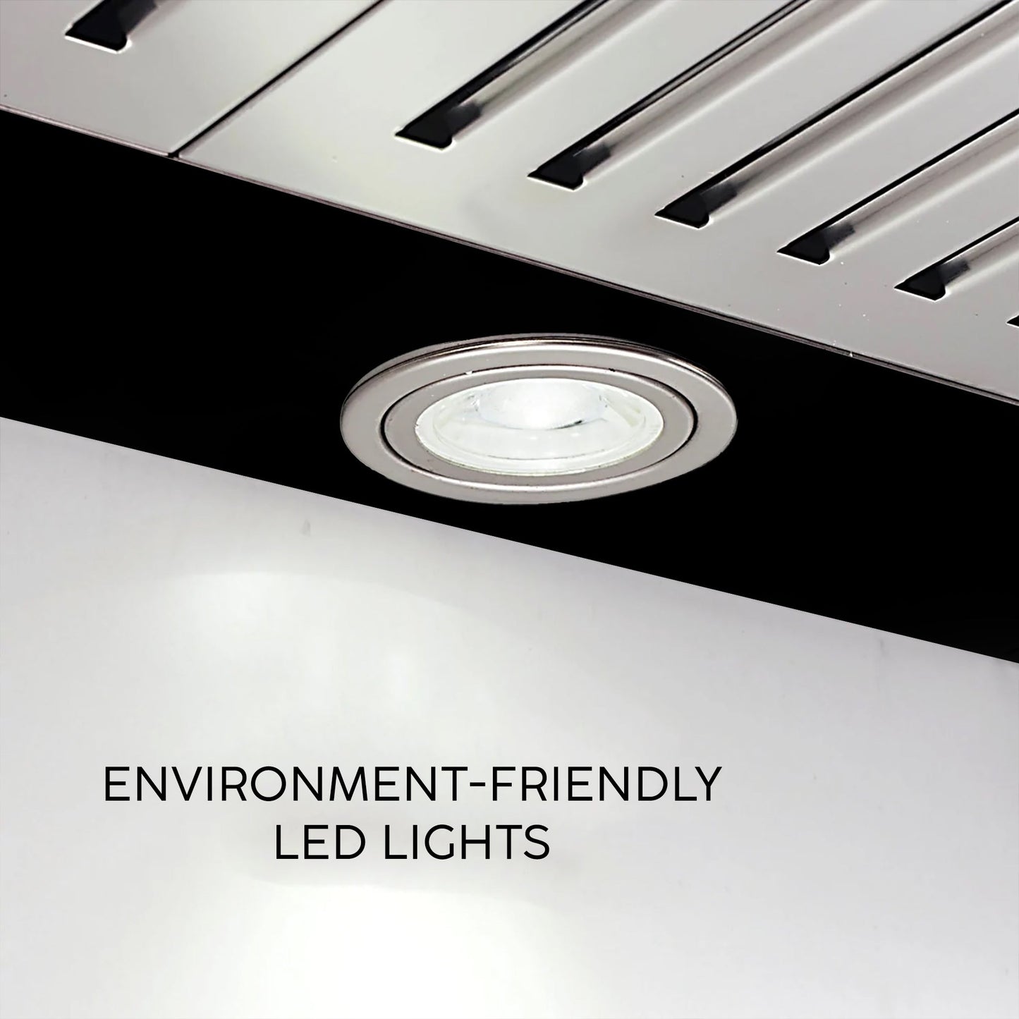 Straight Line Kitchen Chimney Push Button Baffle filters 60cm 1000 mB3/h - Black (6014)