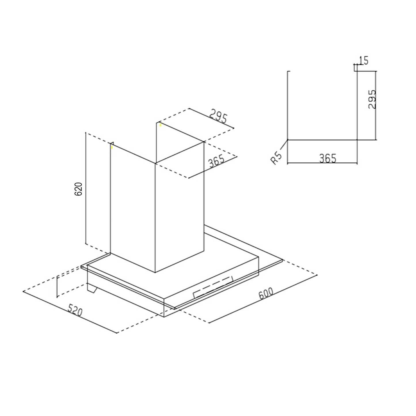 Auto Clean Glass Chimney with Inverter Technology, BLDC Motor 60/90cm 1400 m3/h (6062 BLDC AC )