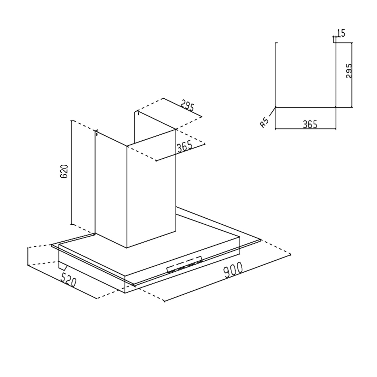 Auto Clean Glass Chimney with Inverter Technology, BLDC Motor 60/90cm 1400 m3/h (6062 BLDC AC )
