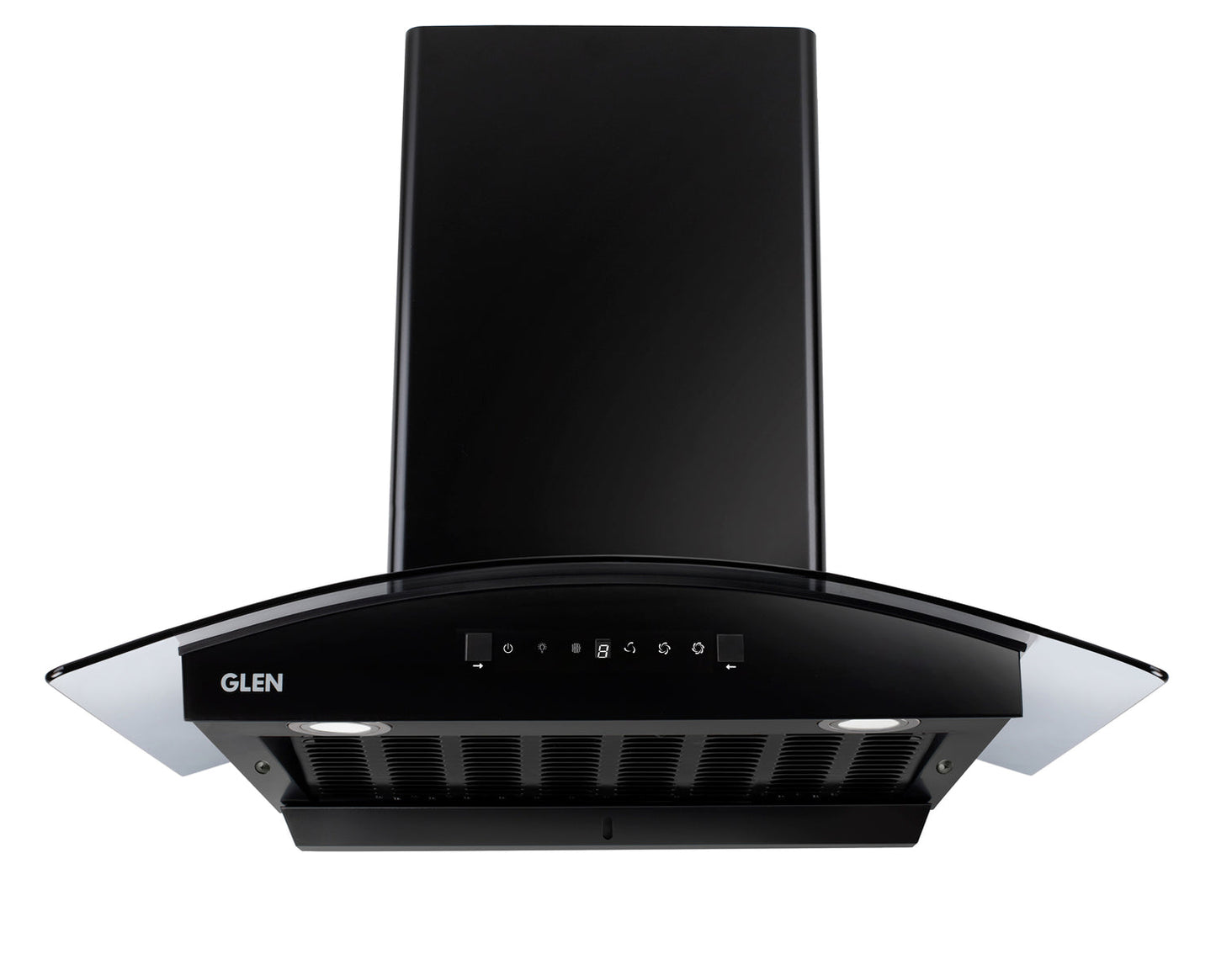 GLEN Auto Clean Filterless Kitchen Chimney | Heat Sensor, 1500 m³/h Suction, Touch & Motion Control | Remote – 60/76/90 cm Black (CH6080HSRACBL)
