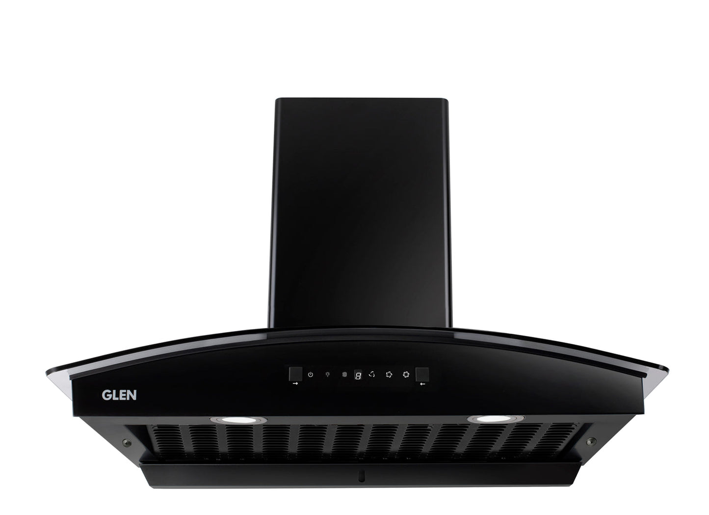 GLEN Auto Clean Filterless Kitchen Chimney | Heat Sensor, 1500 m³/h Suction, Touch & Motion Control | Remote – 60/76/90 cm Black (CH6080HSRACBL)