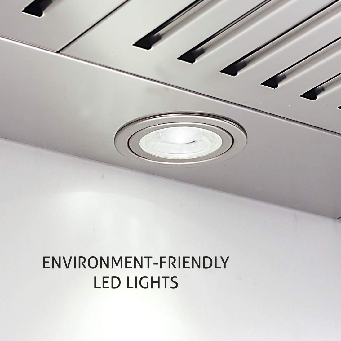 Electric Kitchen Chimney T Shape Glass Push Buttons Baffle filters 60cm 1000 m3/h -Silver (6022 SS)