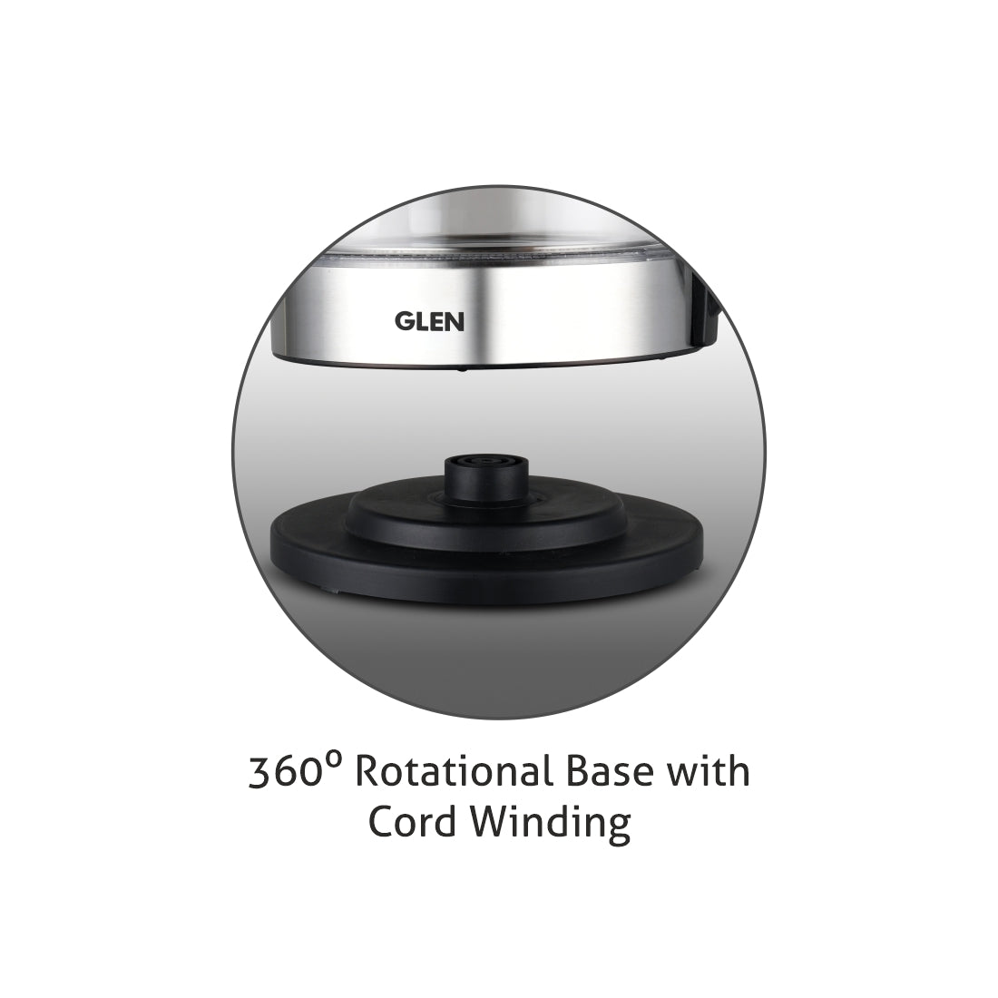 Electric Glass Kettle 1.8 Litre with 360B0 Rotational Base, Auto Shut-off, 2000 W - White (9012)