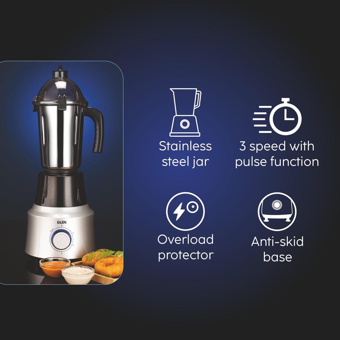 Ultra Tuff Mixer Grinder 1000W with 1 Transparent Jar & 3 Stainless Steel Jars (4031PLUS)