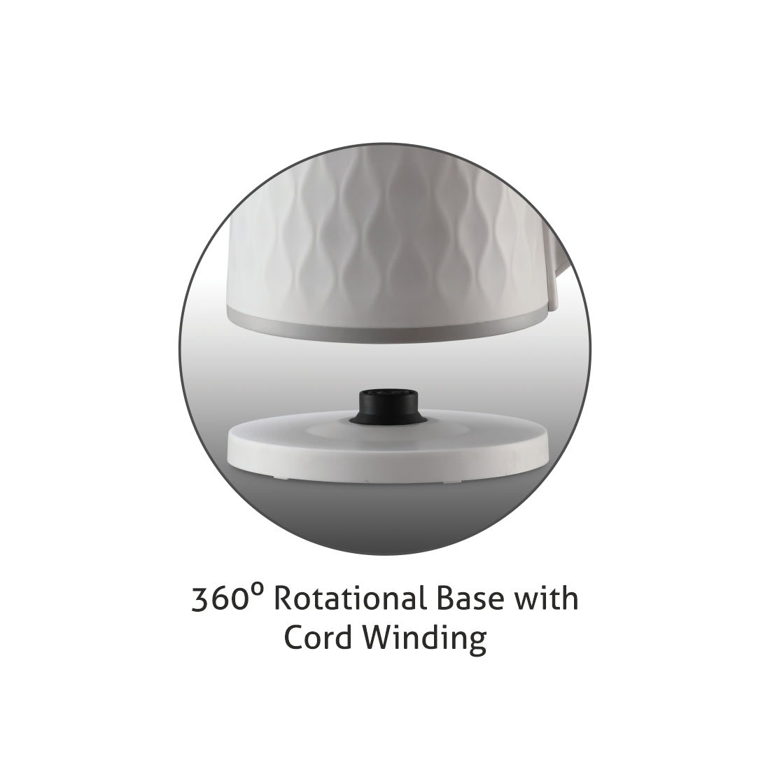 Electric Kettle 1.8 Litre Plastic Clad Stainless Steel, 360B0 Rotation Base, Auto Shutoff, 1500 W - White (9005)