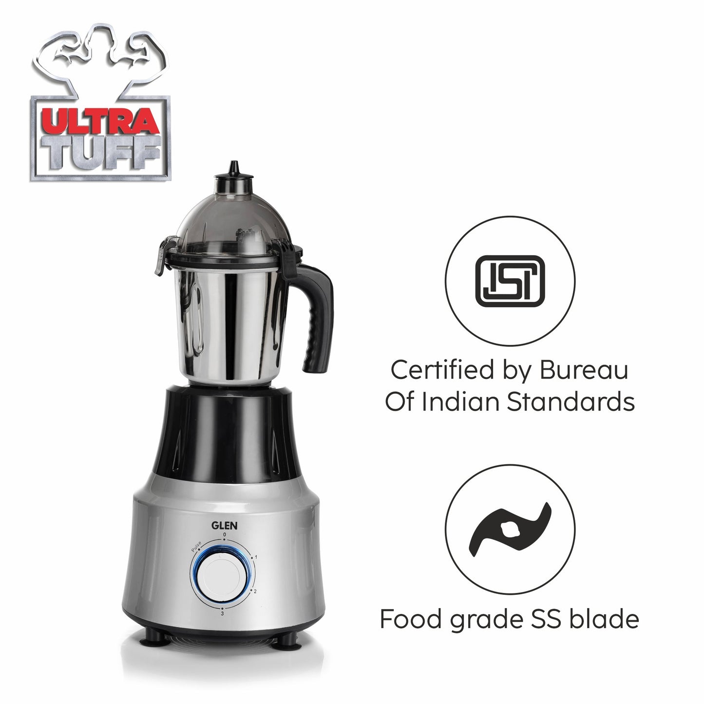 GLEN Ultra Tuff Mixer Grinder 1000W with 3 Stainless Steel Jars (SA4031J3)