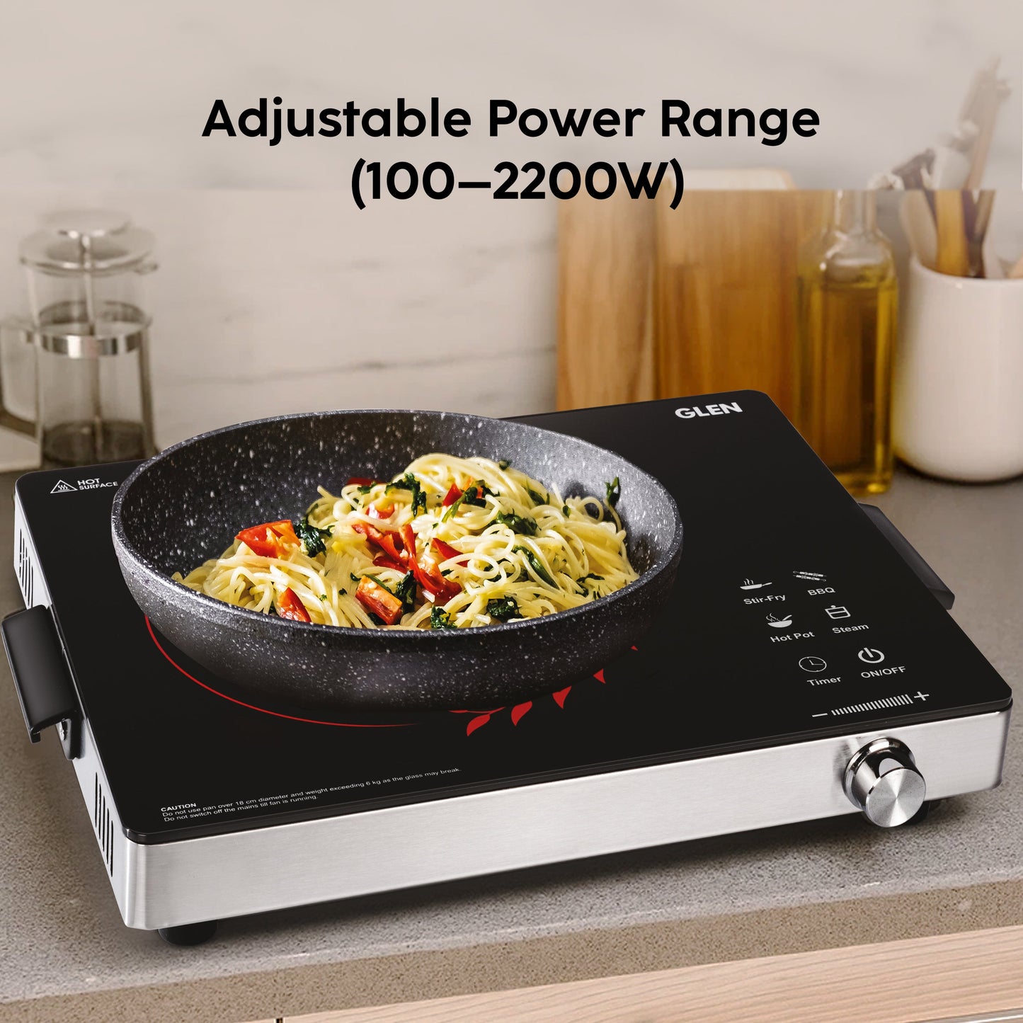 GLEN Infrared Cooking Stove with 4 Preset Cooking Functions 2200W - SA-3077IR