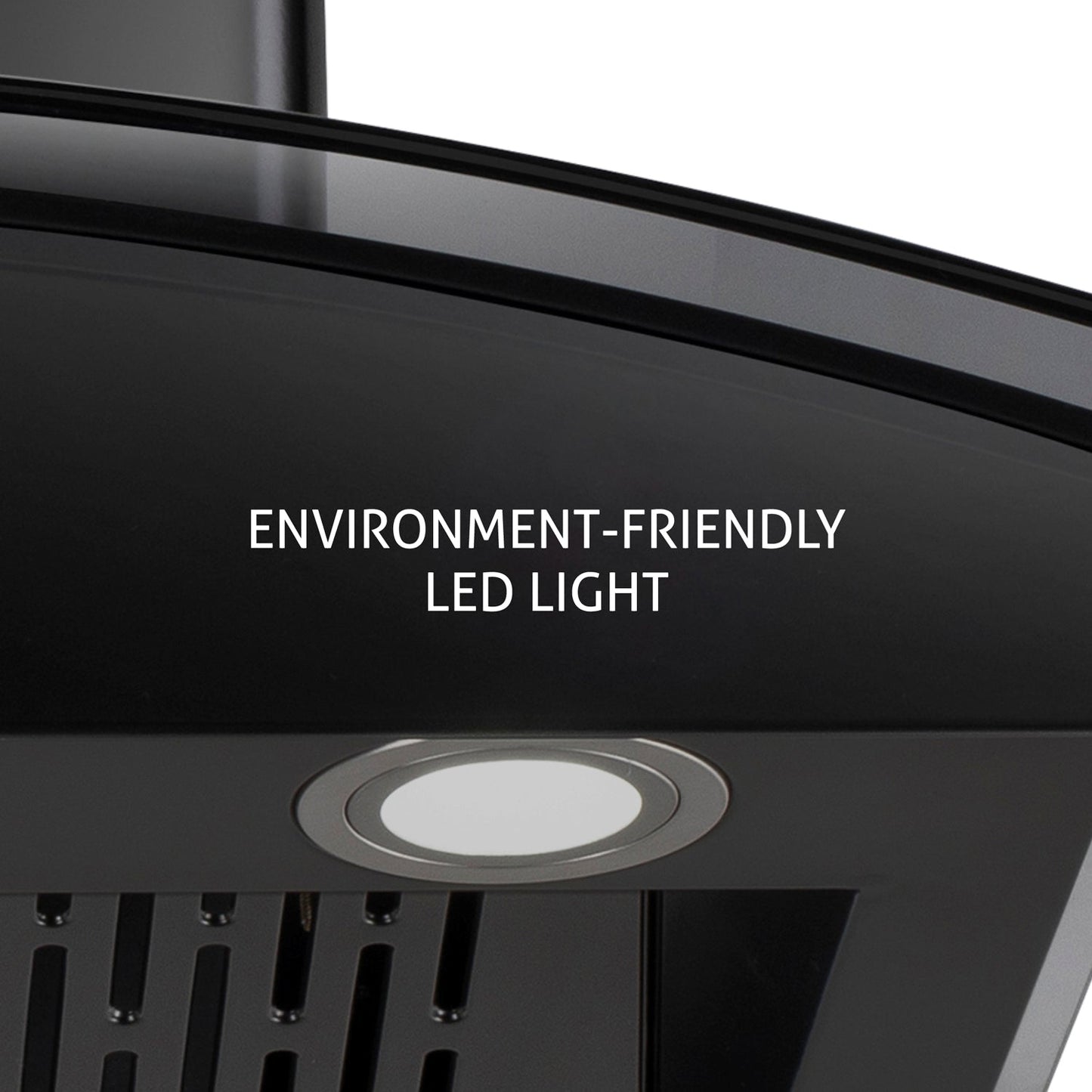 Auto Clean Chimney Curved Glass Filterless with Motion Sensor, 60/76/90cm 1200 mB3/h -Black (6080 BL MS AC)