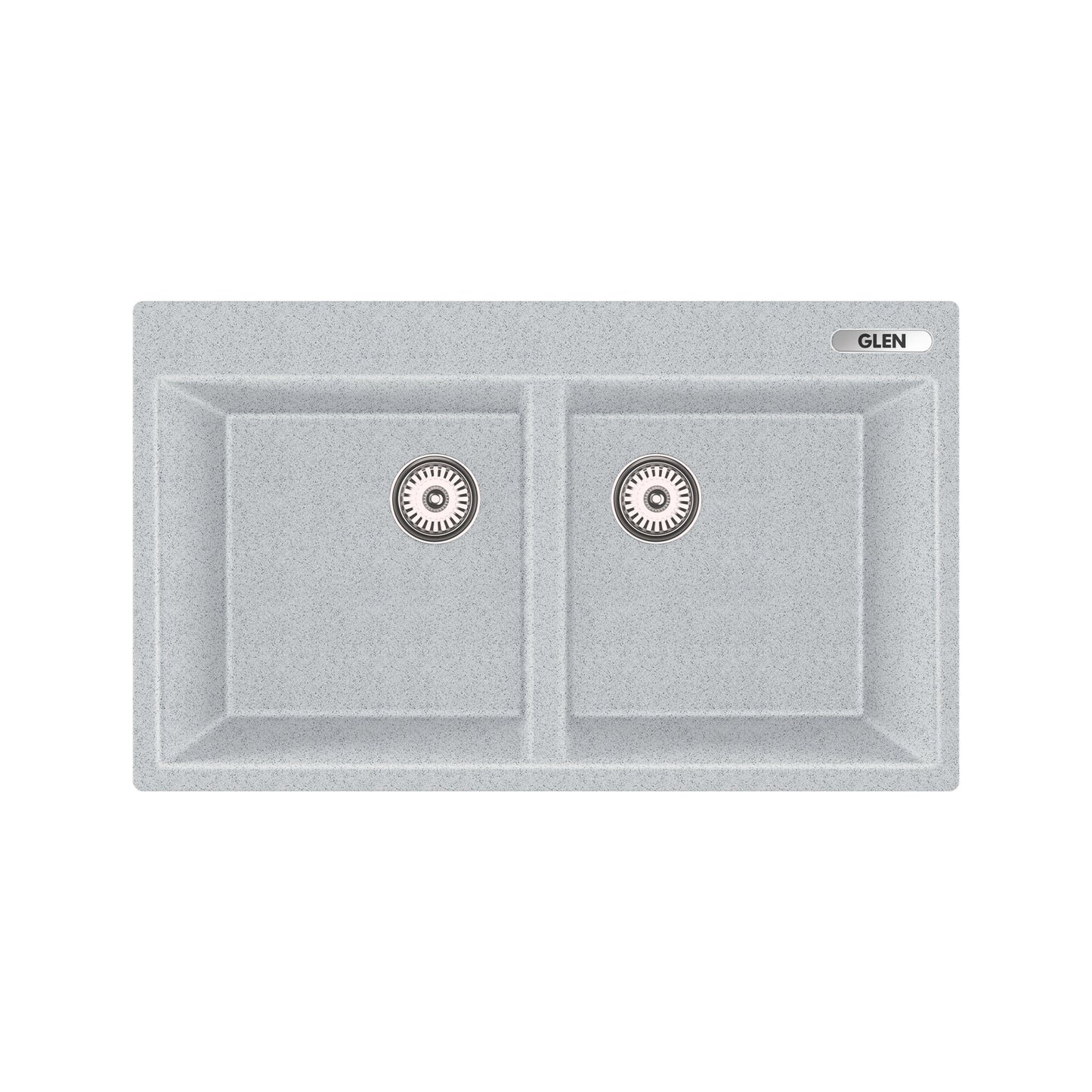 GLEN Quartz Kitchen Sink | Double Bowl with Faucet Deck 34x20x9 inches (KS-QZ34209DB) | 80% Quartz, Non-Porous, Anti-Bacterial & Heat Resistant