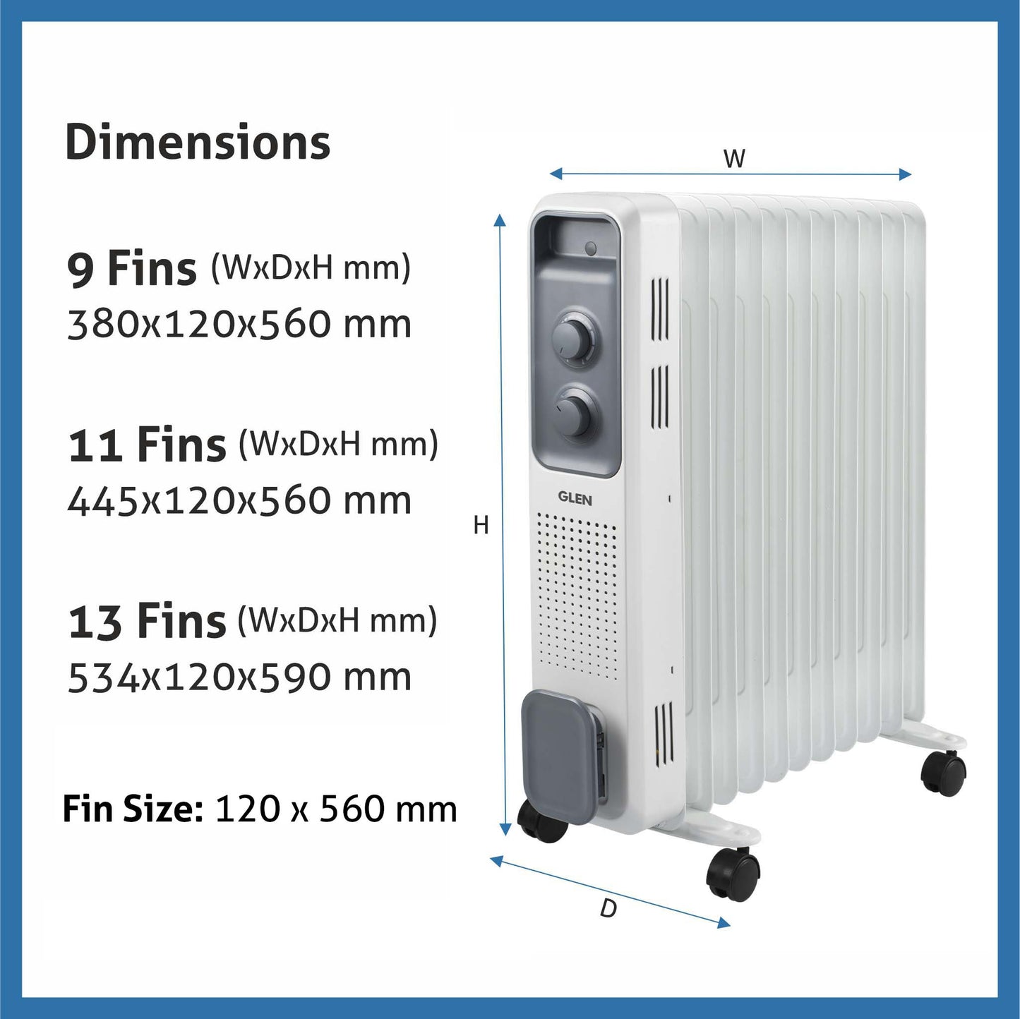 Electric Oil Filled Radiator Room Heater with 9/11/13 Fin - HA7011OR