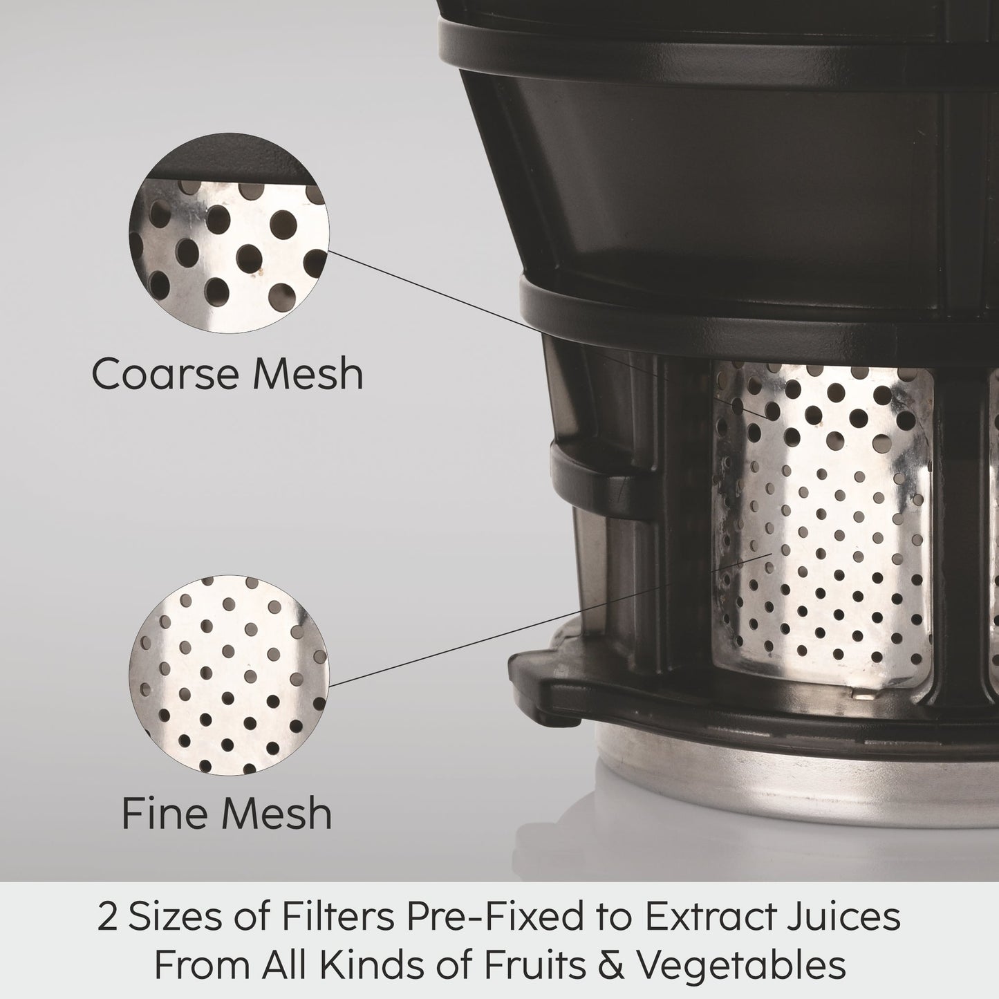 GLEN Hopper Slow Juicer 108mm Large Feed, Juice and Pulp containers, Low Noise 200W (SA-4015HSJ)