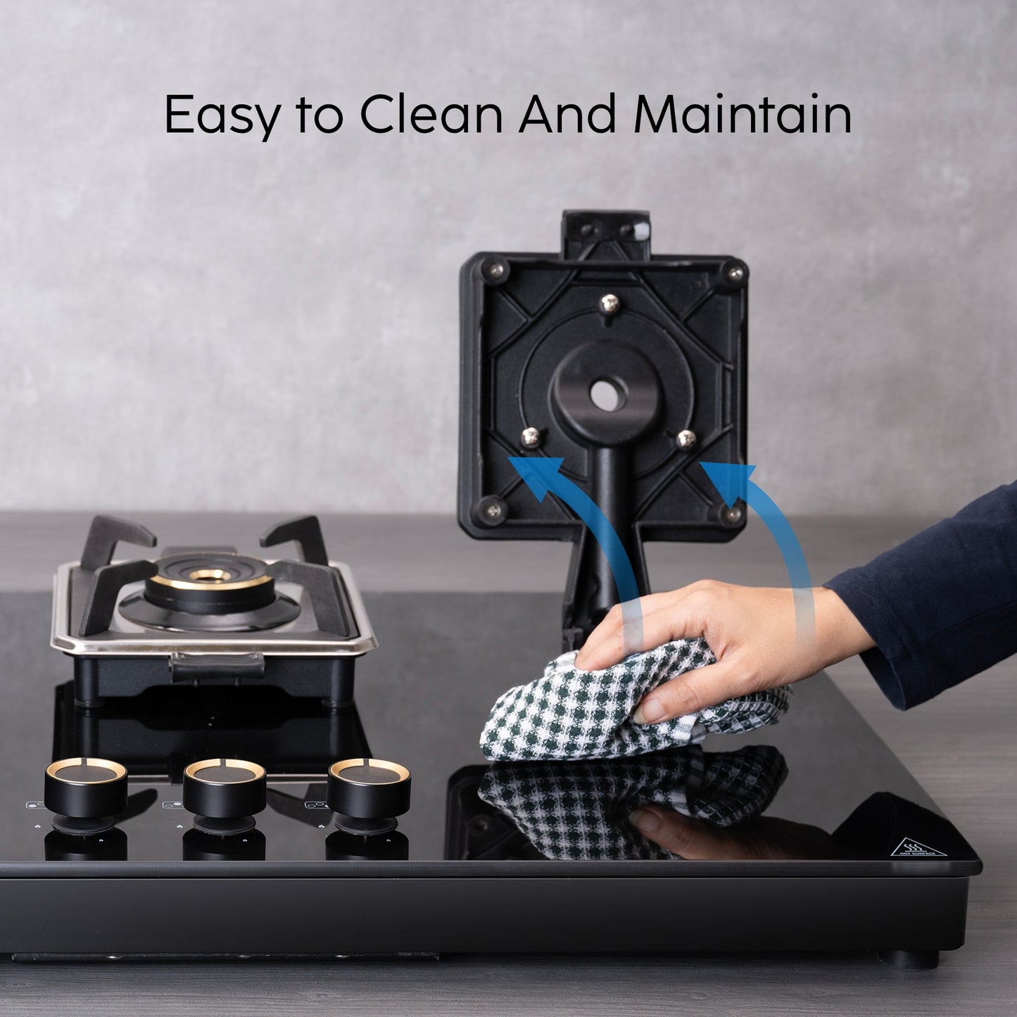 GLEN 4 Burner Swift Glass Gas Stove with Multi Ring Forged Brass Burners (CT1044GTBLSWIFT)