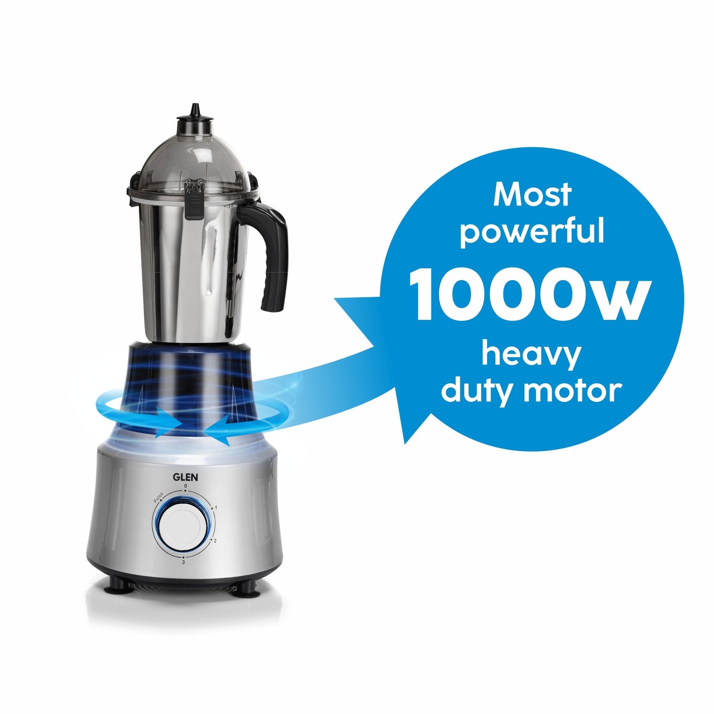 GLEN Ultra Tuff Mixer Grinder 1000W with 3 Stainless Steel Jars (SA4031J3)