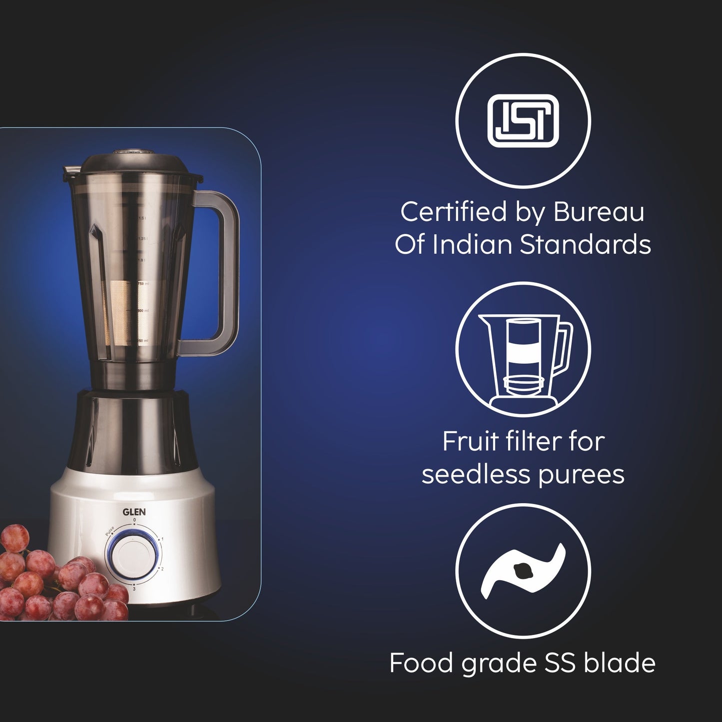 Ultra Tuff Mixer Grinder 1000W with 1 Transparent Jar & 3 Stainless Steel Jars (4031PLUS)