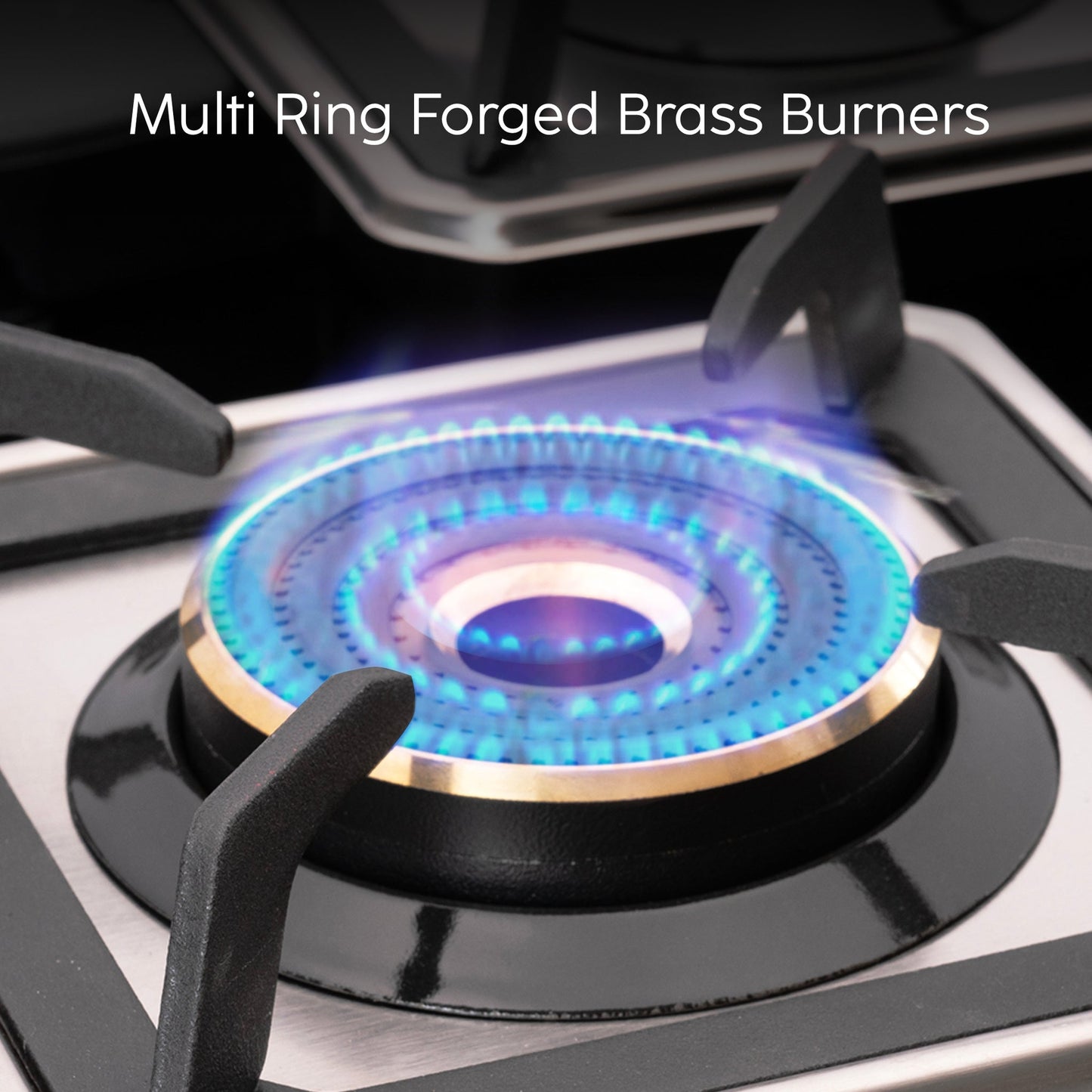 GLEN 4 Burner Swift Glass Gas Stove with Multi Ring Forged Brass Burners (CT1044GTBLSWIFT)