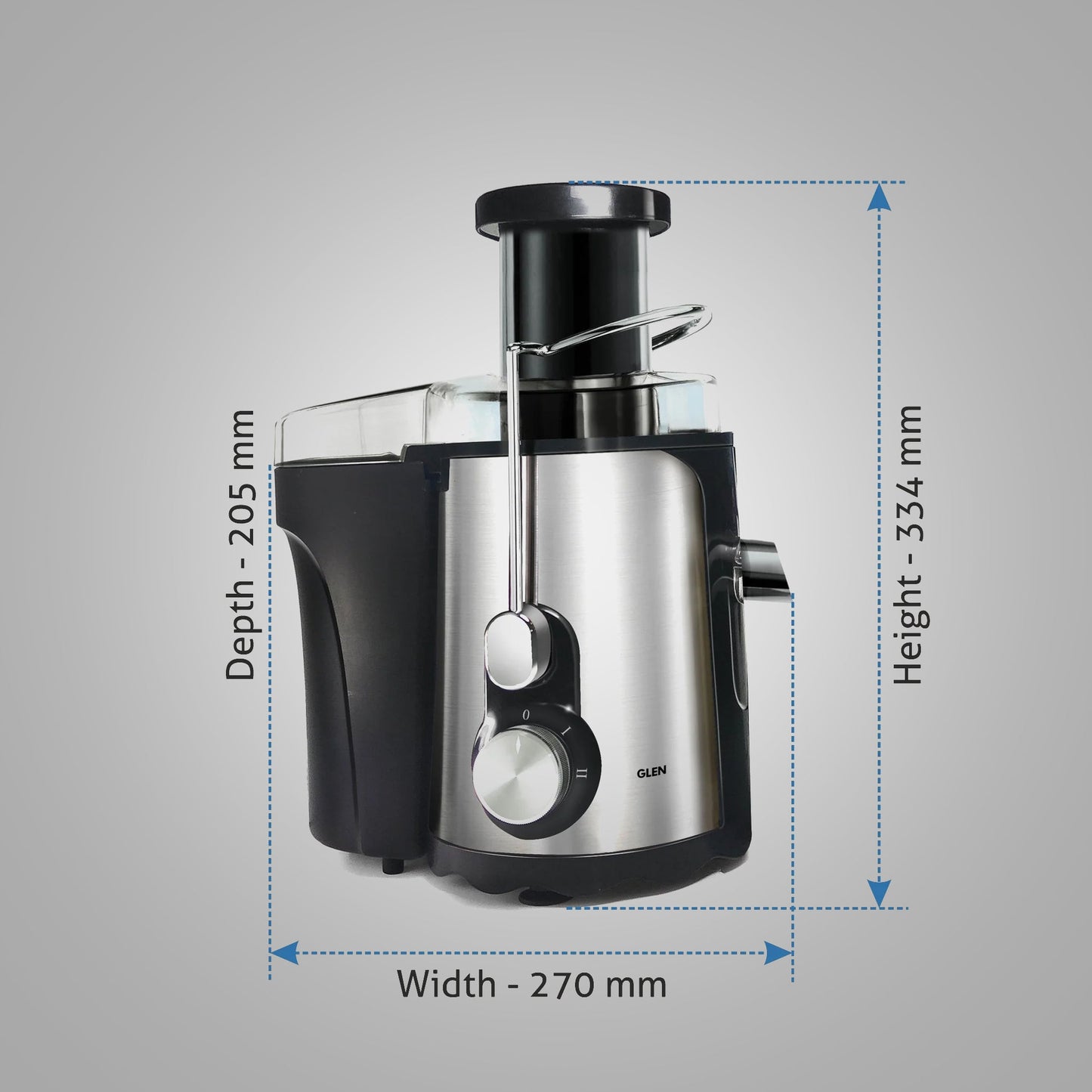 GLEN Centrifugal Juicer 600W, Full Apple Feeding Tube 600ml Juice Collector, Stainless Steel Filter (4019)