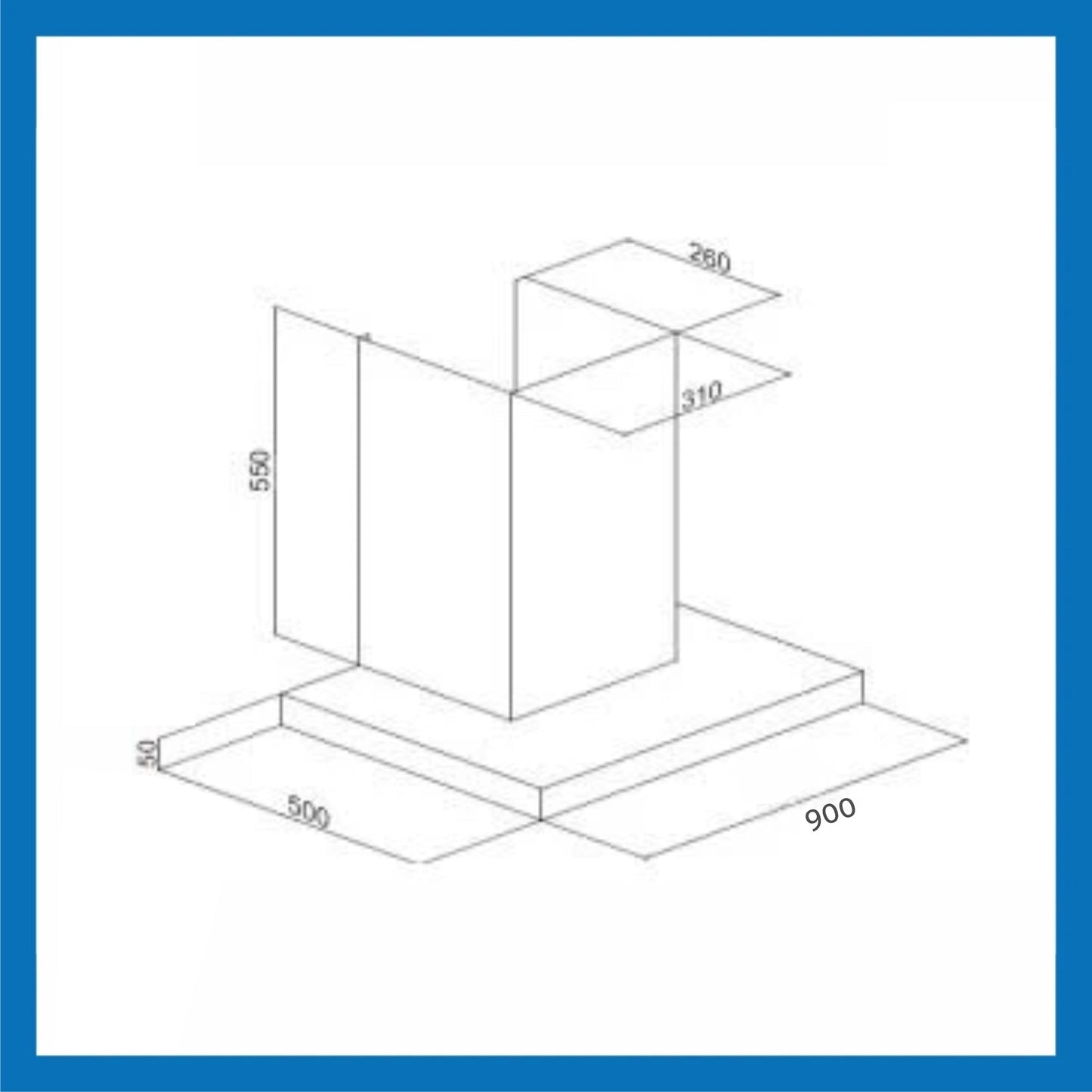 Electric Kitchen Chimney Touch Controls, T Shape Baffle filters 90cm 1250 m3/h -Black (6056 TS)