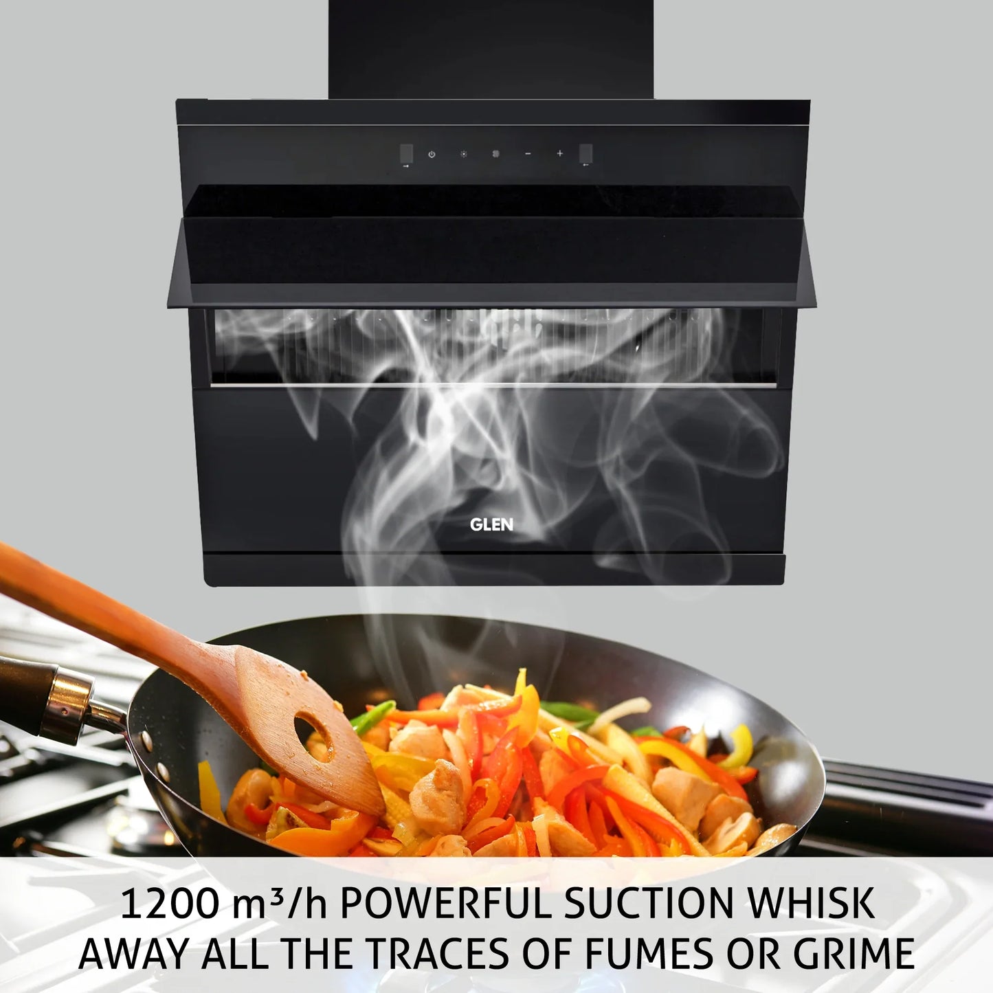 Auto Clean Glass Filterless Chimney with Motion Sensor 1200 m3/h 60/75/90cm (6073SXAC)