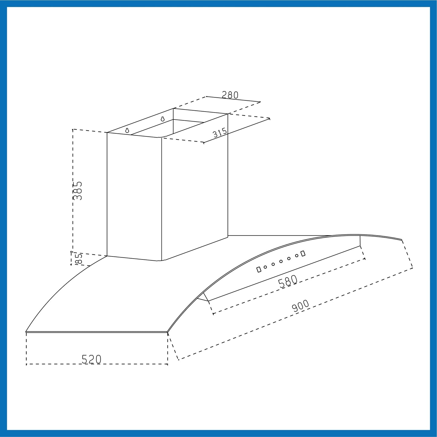 Auto Clean Curved Glass Filter less Kitchen Chimney with Motion Sensor 1200 m3/h (6059 BL Auto Clean 60/90cm)