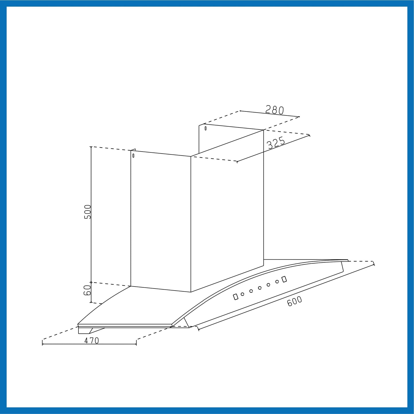 Auto Clean Chimney Curved Glass Filterless with Motion Sensor, 60/76/90cm 1200 mB3/h -Black (6080 BL MS AC)