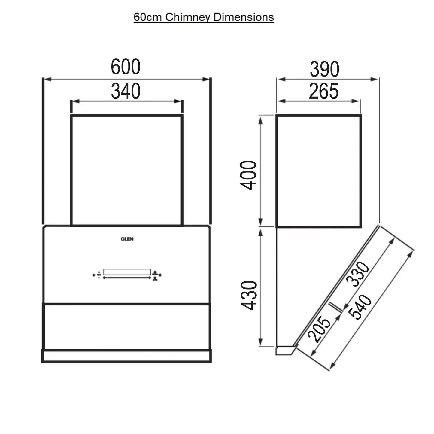 GLEN Auto Clean Matt Glass Filterless Chimney with Inverter Technology, BLDC Motor 60/75/90cm 1600 m3/h - (CH6074MGAC)