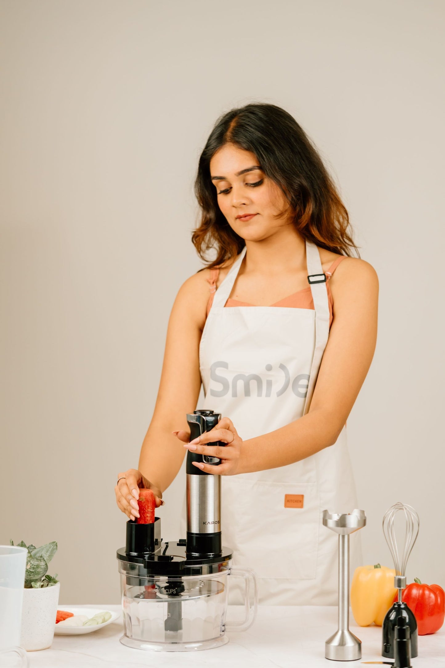 KAIROS Multimaster 6-in-1-Mini Food Processor | Powerful 600W Electric Blender, Chopper & Slicer | For Smoothies, Veggies & More