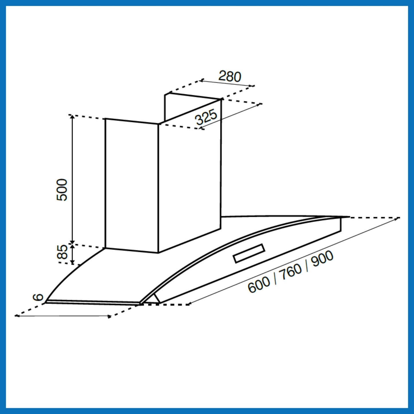 Auto Clean Curved Glass Chimney with Inverter Technology, BLDC Motor 1400 mB3/h - 60/76/90cm (6067 AC BL)