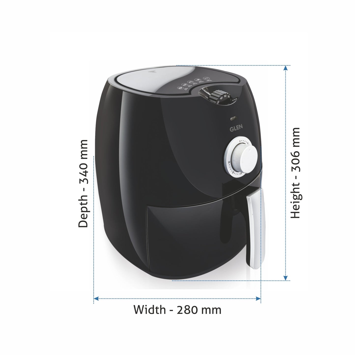 Electric Air Fryer 2.8 Litres, 1350w Rapid Air Technology, Black (3044)
