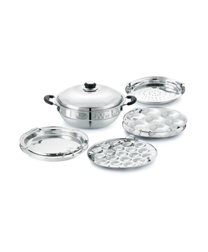 Anjali Fiesta Pro Multi Kadai With 4 Plates And SS Lid