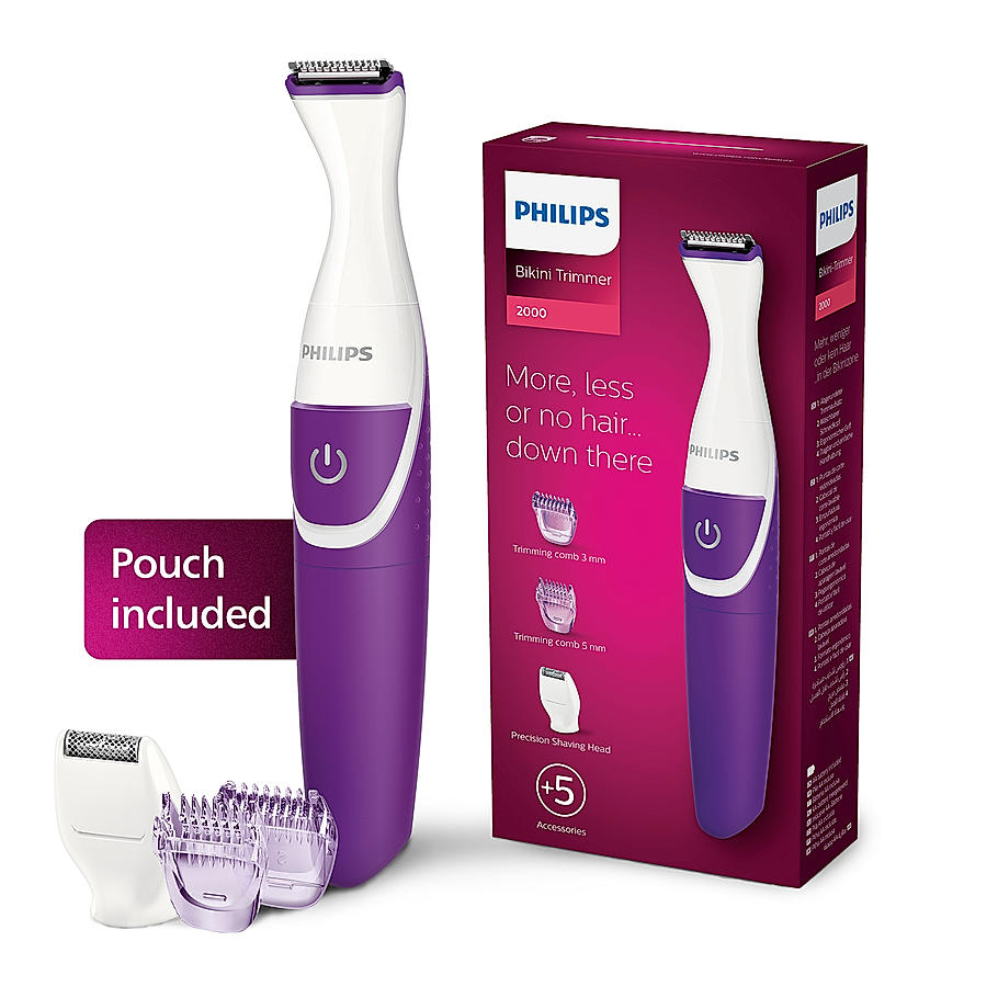 PHILIPS Rechargeable Cordless Wet & Dry Trimmer- for Women | Bikini Trimmer with 3 Length Settings (BRT383/15)