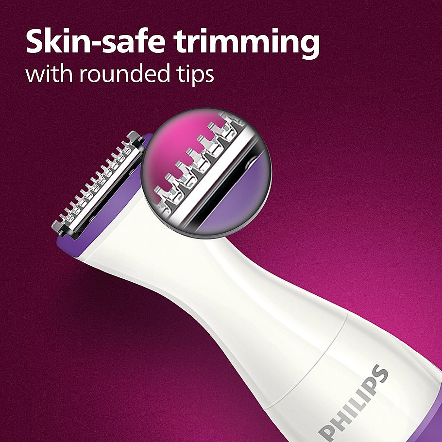 PHILIPS Rechargeable Cordless Wet & Dry Trimmer- for Women | Bikini Trimmer with 3 Length Settings (BRT383/15)